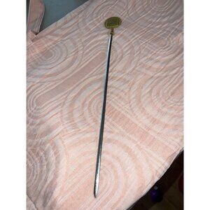 Vintage Gold Medallion Collectible mid century skewer With Architectural Detail